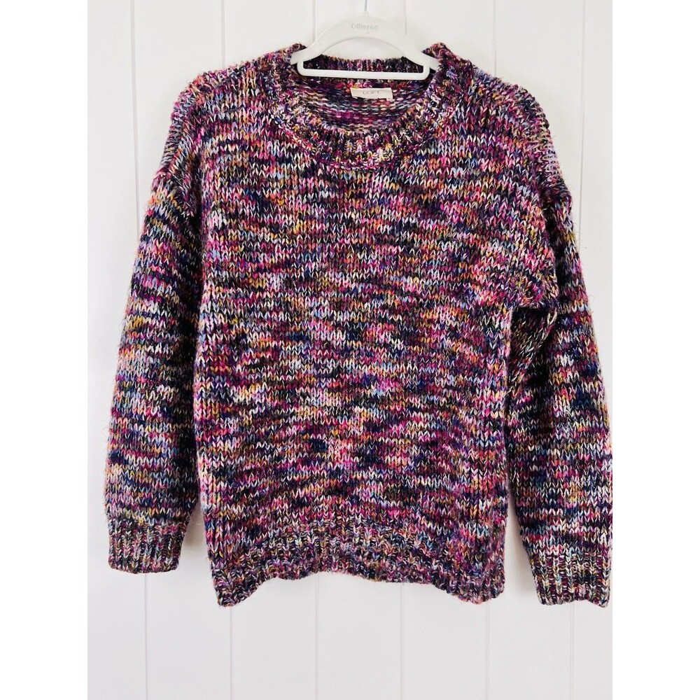 LOFT Colorful Marled Cozy Knitted Pullover Sweater Retro Vibes Size Small Cozy
